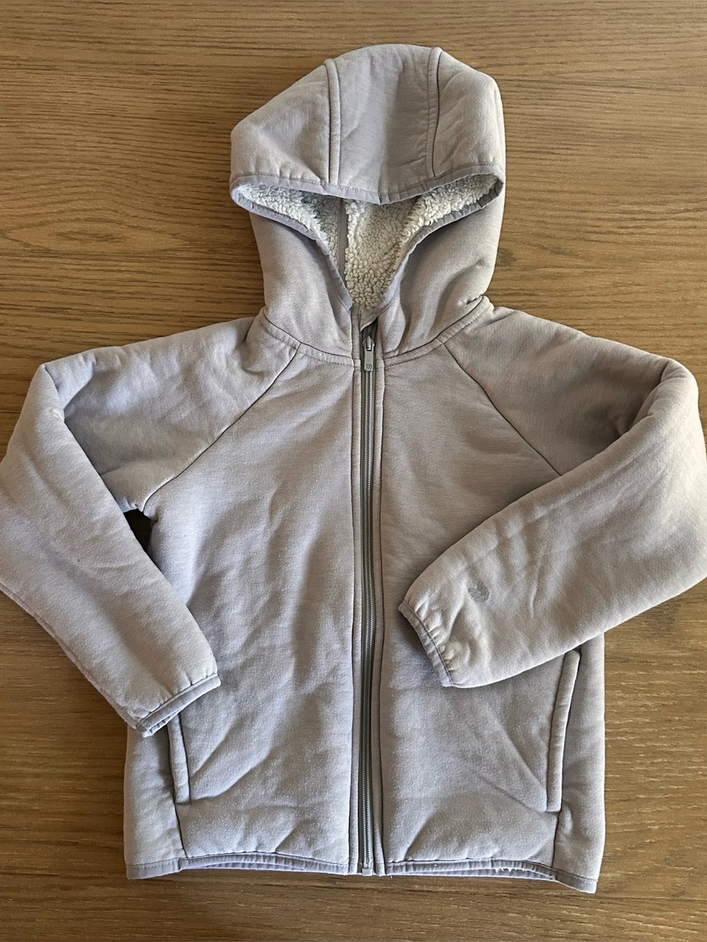 All in Motion Sherpa Lined Full Zip Hoodie Gray Active Jacket Size 6/7